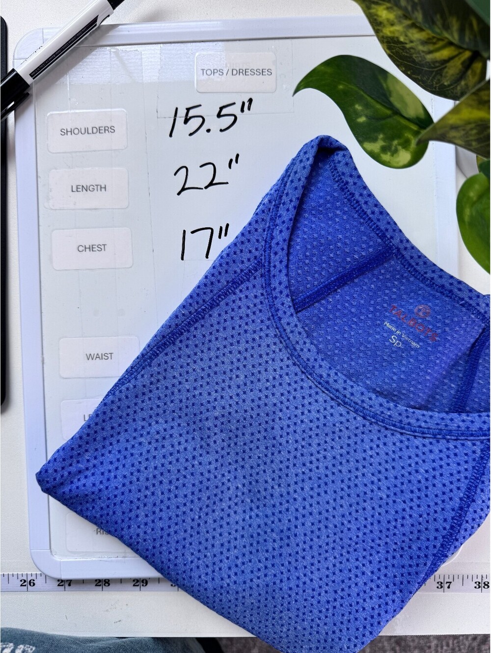 Talbots Active Top Women Petite Small Blue Long Sleeve Mesh Quick Dry Workout - Picture 6 of 6